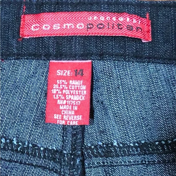 New Cosmopolitan JeansWear Embroidered Blackest Blue High Rise Boot Cut Jeans 14 - Picture 12 of 14